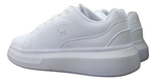 Tenis Polo Club L1121 Casual Plataforma Comodo Original Moda Blanco Lisa 22.5 Mx