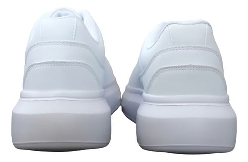 Tenis Polo Club L1121 Casual Plataforma Comodo Original Moda Blanco Lisa 22.5 Mx