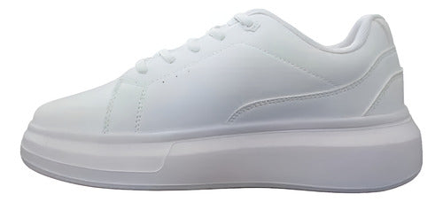 Tenis Polo Club L1121 Casual Plataforma Comodo Original Moda Blanco Lisa 22.5 Mx