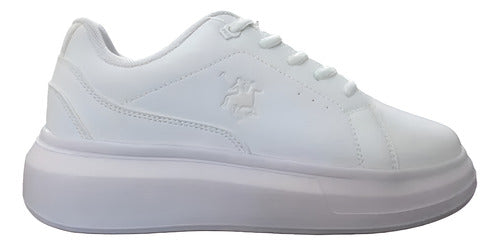 Tenis Polo Club L1121 Casual Plataforma Comodo Original Moda Blanco Lisa 22.5 Mx