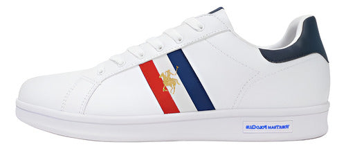 Tenis Polo York Team 9424ch Hombre Comodo Original Moda Blanco Lisa 25 Mx