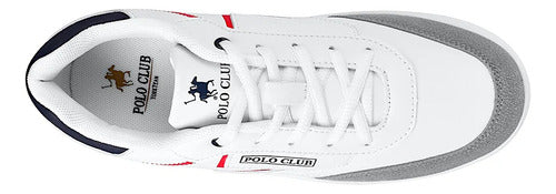 Tenis Polo Club York Team Hom007bco Comodo Original Moda Blanco Lisa 28.5 Mx