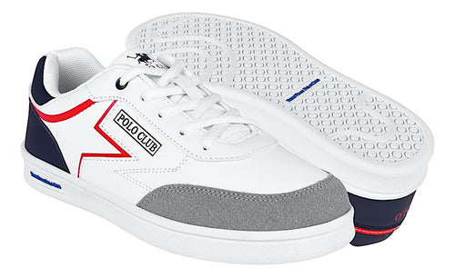 Tenis Polo Club York Team Hom007bco Comodo Original Moda Blanco Lisa 28 Mx