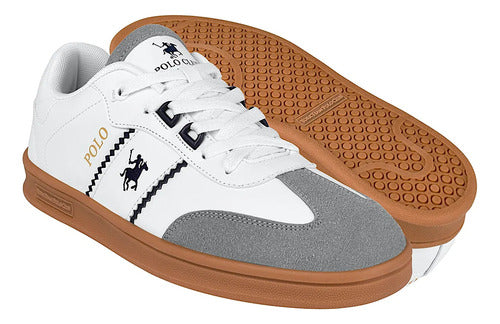 Tenis Polo Club York Team Hom013wbco Comodo Original Moda Blanco Lisa 27.5 Mx