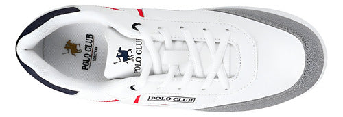 Tenis Polo Club York Team Hom007bco Comodo Original Moda Blanco Lisa 26.5 Mx