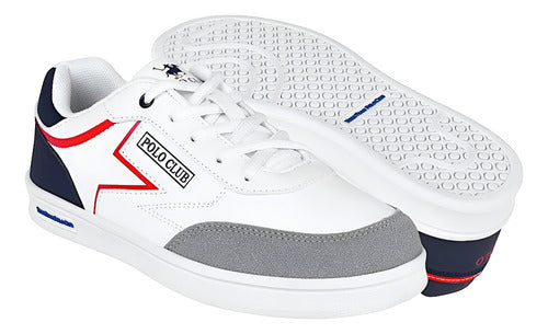 Tenis Polo Club York Team Hom007bco Comodo Original Moda Blanco Lisa 26.5 Mx