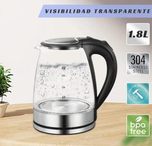Jarra Hervidora De Vidrio Electrica 1.8 Litros 3021 American Negro
