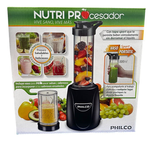 Nutri Procesador Negro Philco 350w 4906 Original Negro
