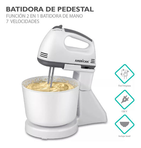 Batidora De Pedestal Color Blanco American 9978 Original Blanco 60