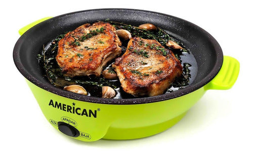 Parrilla Comal Sartén Eléctrico Antiadherente American 6022 Verde