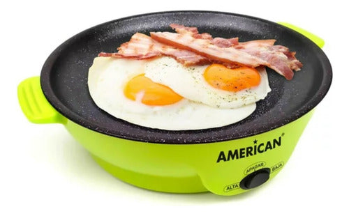 Parrilla Comal Sartén Eléctrico Antiadherente American 6022 Verde