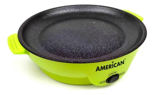 Parrilla Comal Sartén Eléctrico Antiadherente American 6022 Verde
