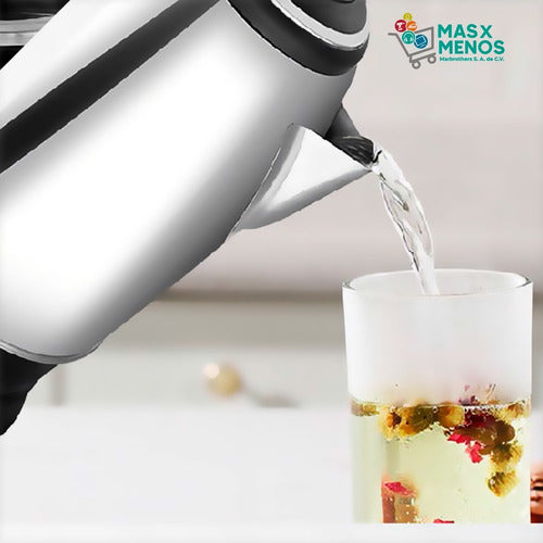 Jarra Hervidora De Agua Tetera Eléctrica 1.2 Litros Acero Color Plateado