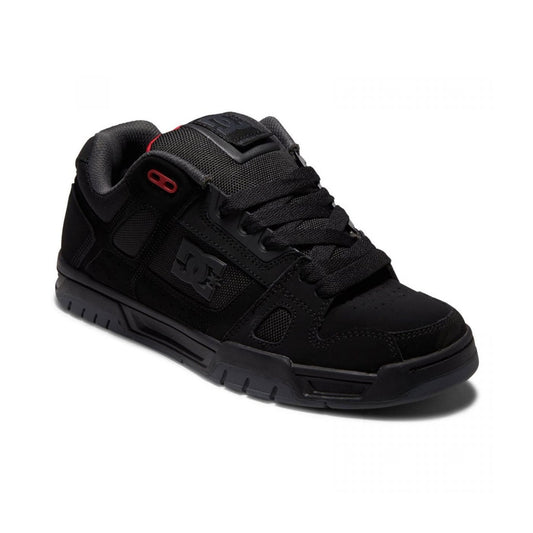 DC Zapato de Skate para Hombre con Ciervo, Negro/Gris/Rojo, 27.5 cm