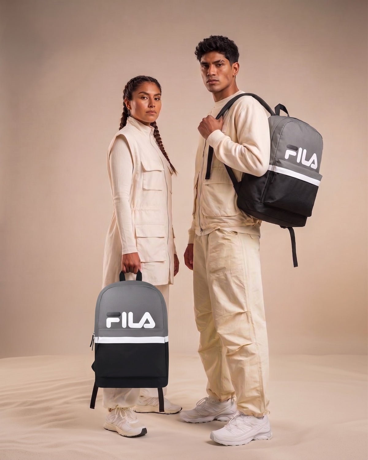 Mochila Fila Backpack Essence Unisex Vb201901208 Gris Oscuro Liso