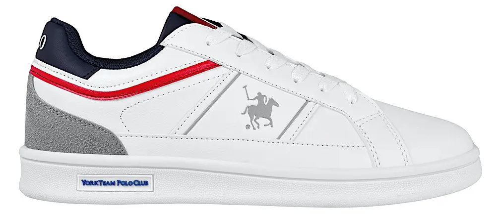 Tenis Polo Club Hom010bco York Team Comodo Original Moda Blanco Lisa 27 Mx